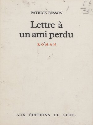 cover image of Lettre à un ami perdu